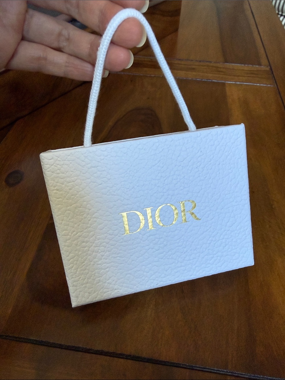 DIOR White Empty Mini Box with Gold Logo